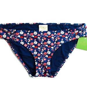 KATE SPADE NWT Navy Blue & Pink Red Floral Bikini BOTTOMS – Medium